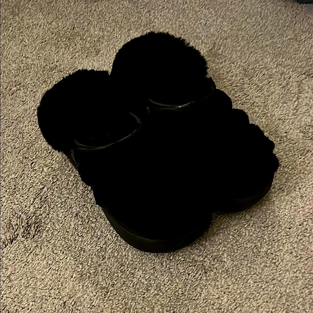 Black Fuzzy Crocs